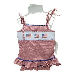 HAUTE SMOCKS Gingham Check Flag Dress‎ - Size 18M NWT